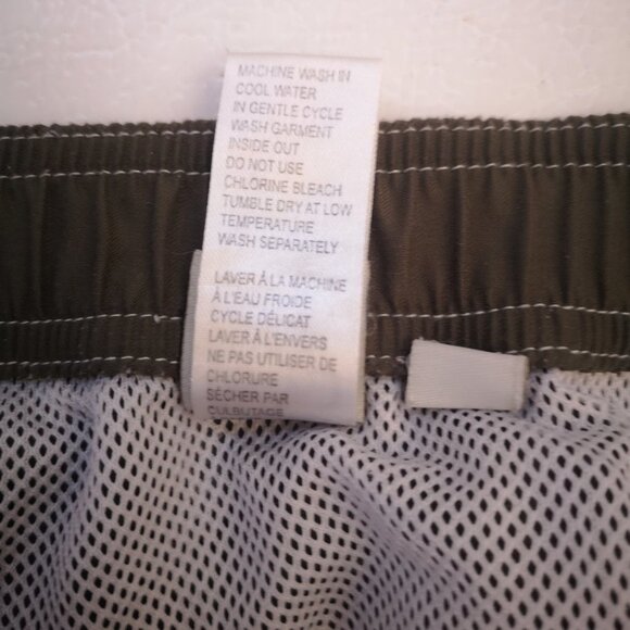 Ocean Pacific Men's Size Large Moss Green Straight Fit Elastic Waist Swim Shorts - Picture 7 of 10